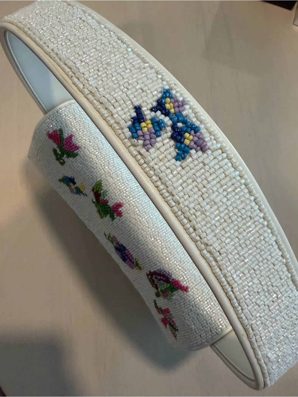 STAUD White Beaded Floral Shoulder Bag - Picture 4 of 5